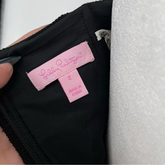 LILLY PULITZER Black Textured Knit Strapless Short Dress Knee Length‎ Stretch - Picture 2 of 13